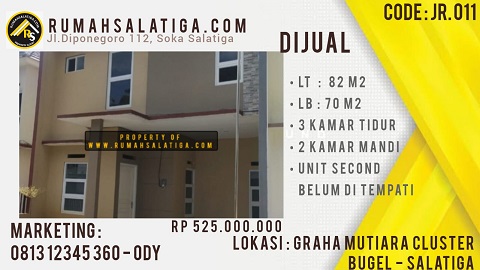 #101 | 525JT | LT:82m2 LB:70m2 | Jual Rumah di Salatiga | Graha Mutiara Cluster