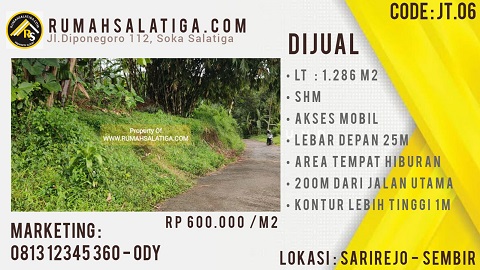 #01 | 771.6JT | LT:1.286m2 | Jual Tanah di Salatiga | Sidorejo Lor