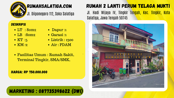 #08 | 750JT | LT:80m2 LB:160m2 | Jual Rumah di Salatiga | Perum Pondok Tlaga Mukti 2, Tingkir