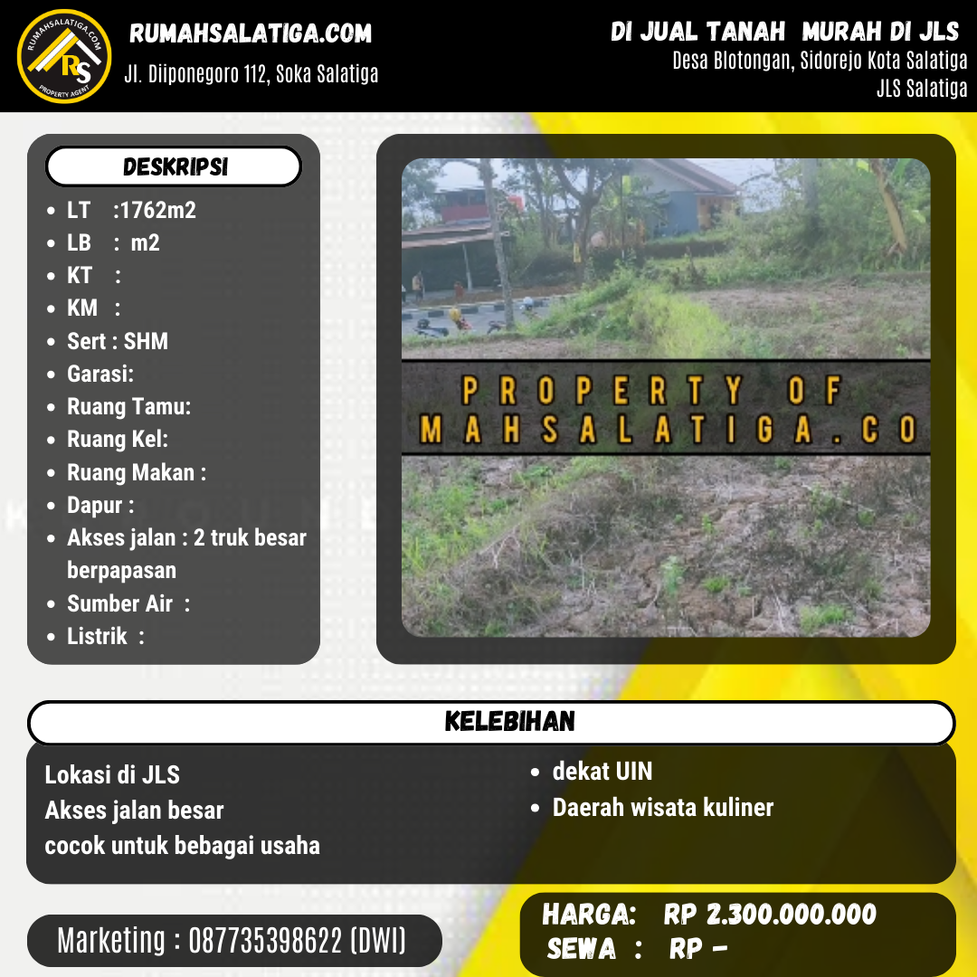 #08 | 2.29M | LT:1762m2 | Jual Tanah di Salatiga | Jalan Lingkar