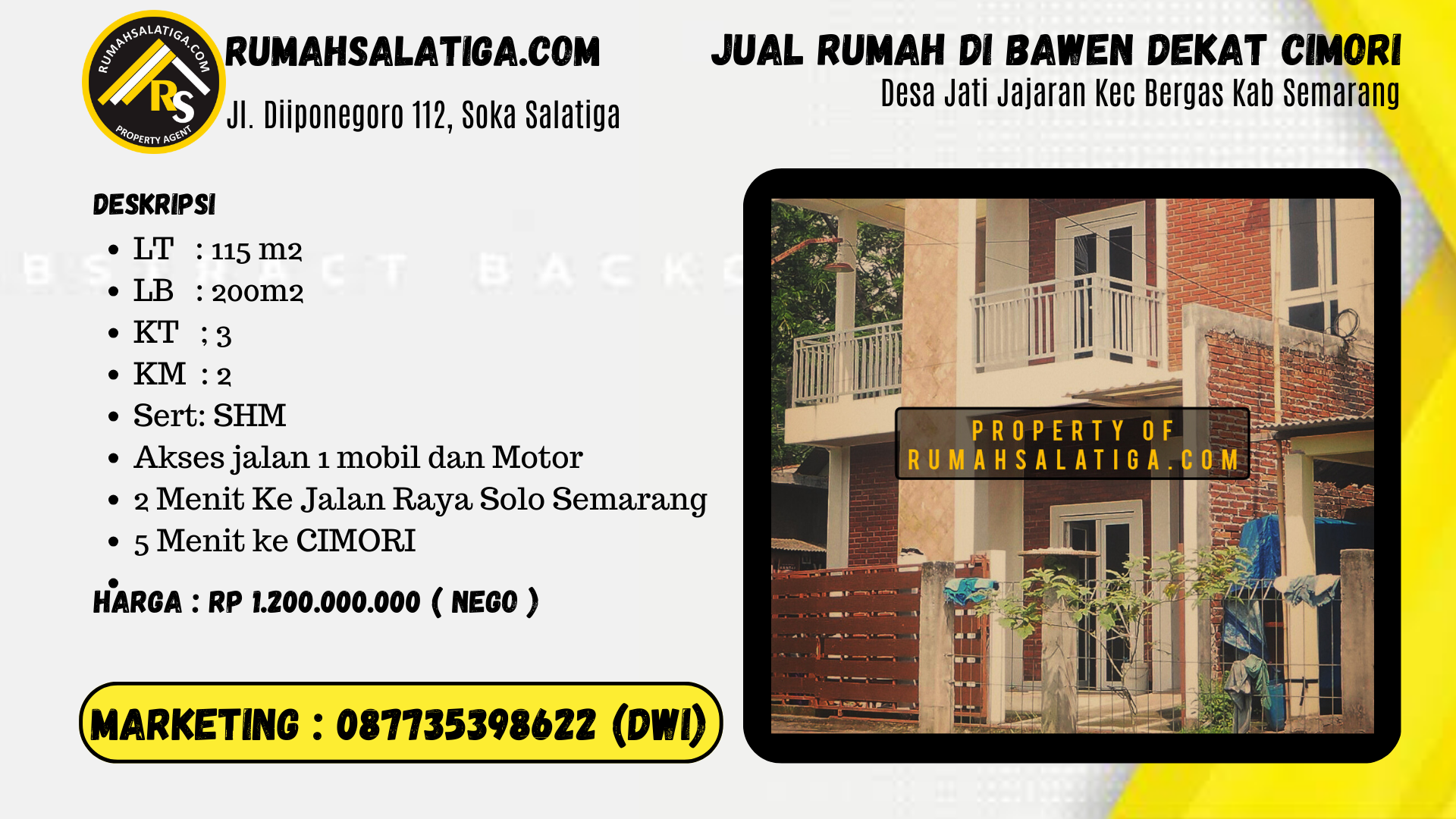 #08 | 1.2M | LT:105m2 LB:180m2 | Jual Rumah di Jati Jajar | Bergas