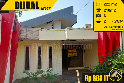 #101 | 888JT | LT:222m2 LB:210m2 | Jual Kos di Salatiga | 8 kamar | Cungkup