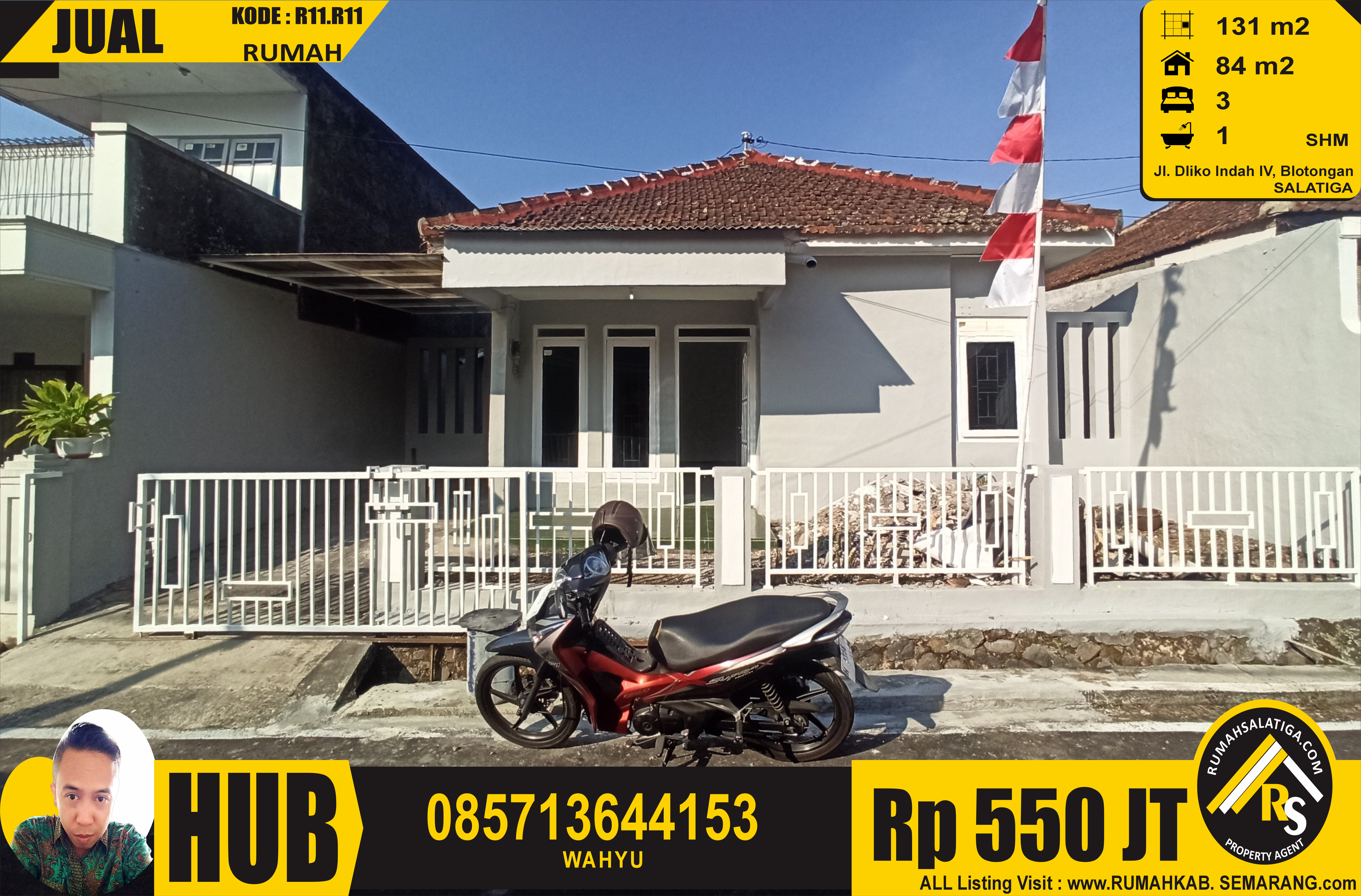 #1113 | 550JT | LT:90m2 LB:145m2 | Jual/Sewa Rumah di Salatiga | Dliko Indah