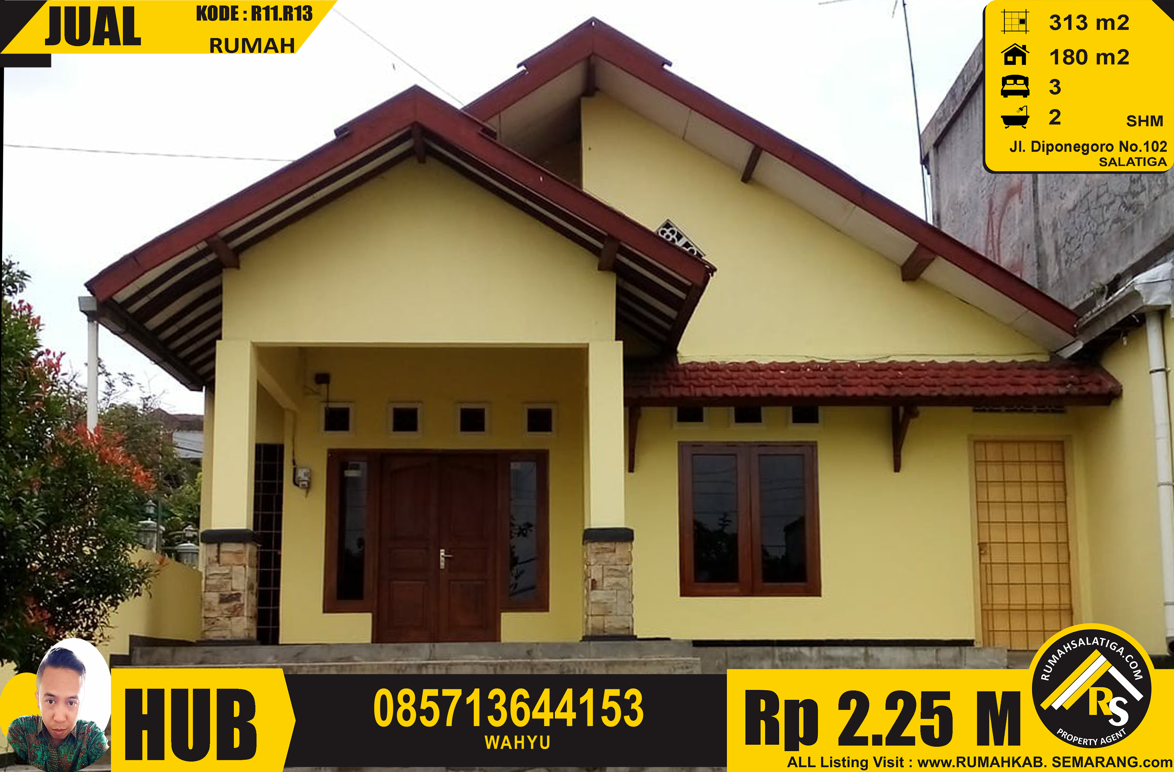 #1114 | 2.25M | LT:313m2 LB:180m2 | Jual Rumah di Salatiga | Jl. Diponegoro