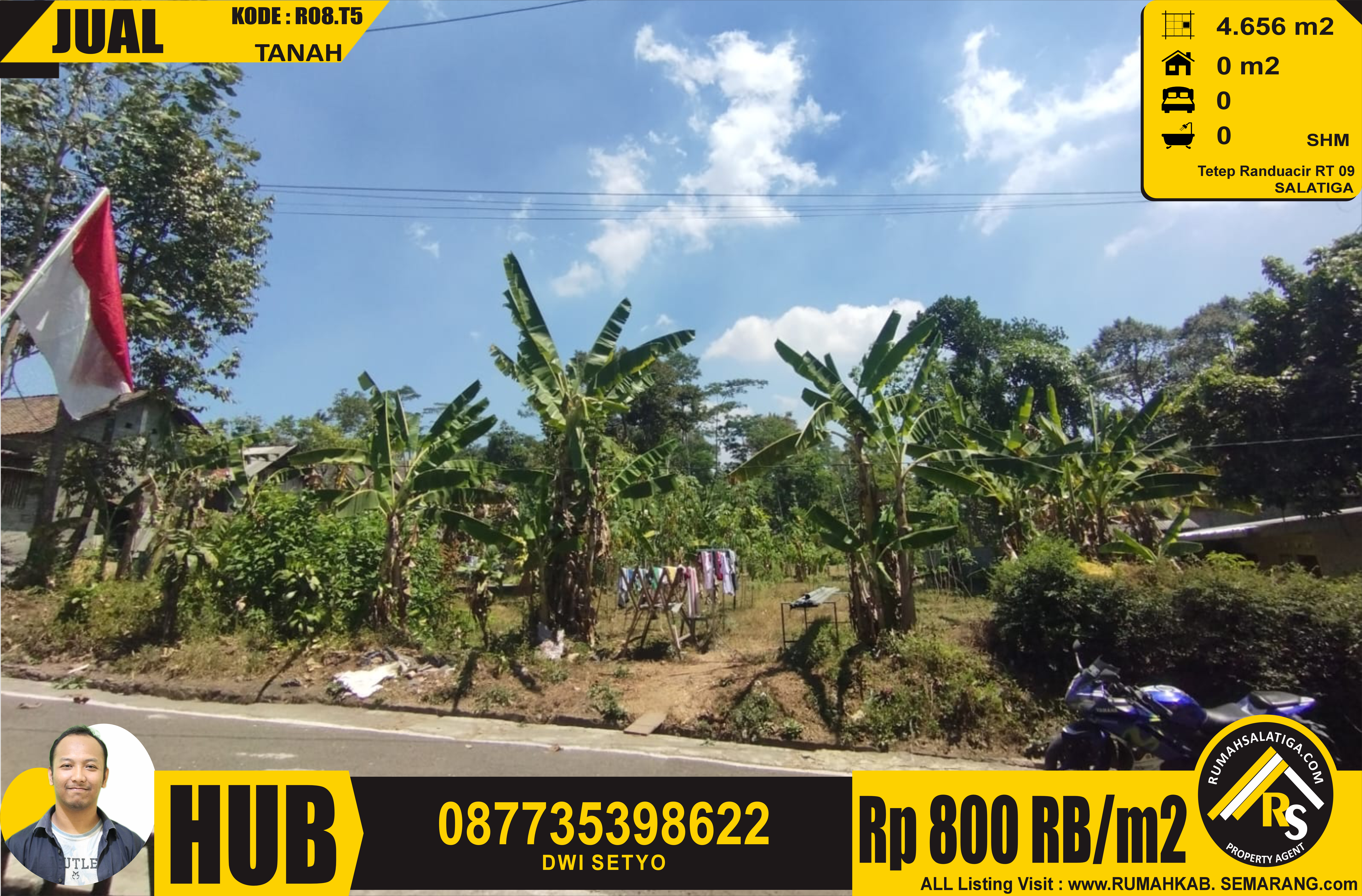 #0805 | 800rb/m2 | LT:4656m2 | Jual Tanah di Salatiga | Tetep Randuacir