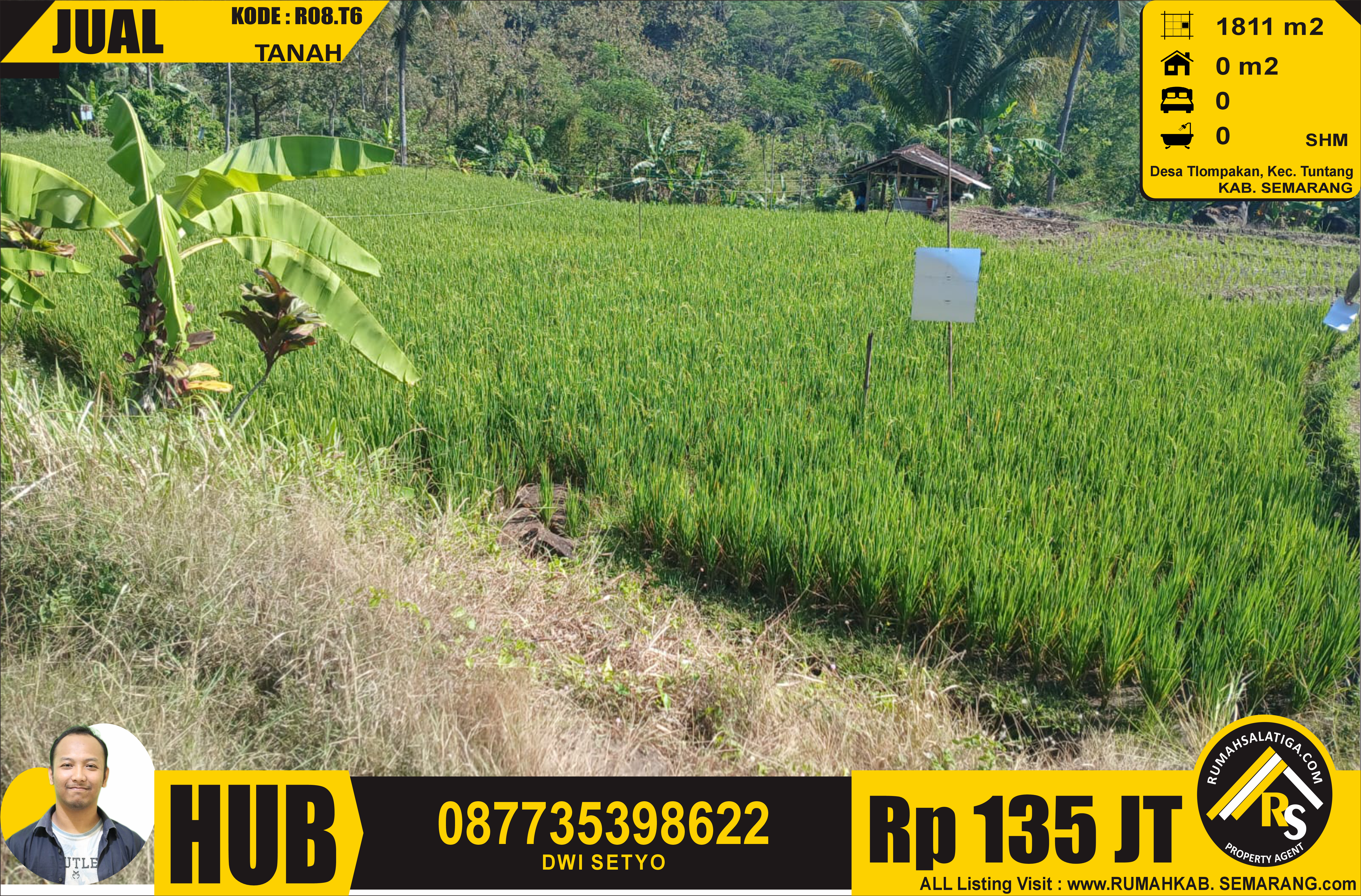 #0806 | 135JT | LT:1811m2 | Jual Tanah di Salatiga | Tuntang