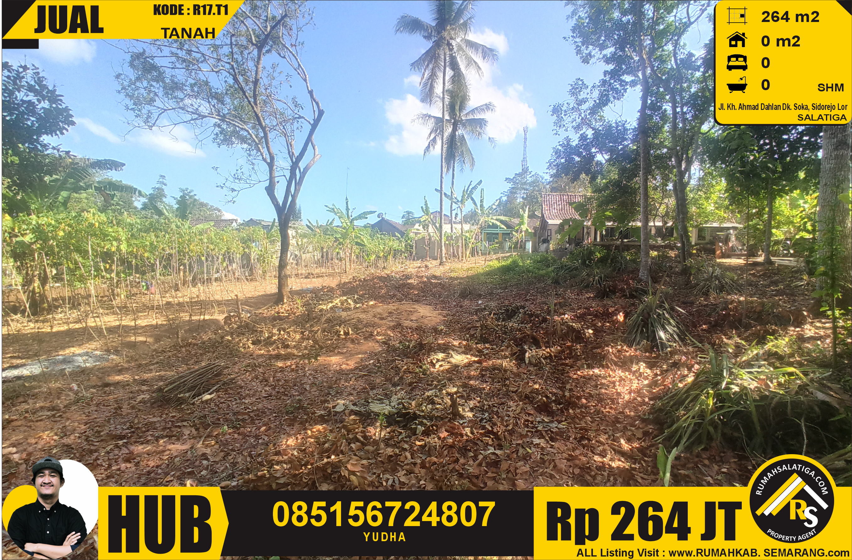 #1701 | 264JT | LT:264m2 | Jual Tanah di Salatiga | Jl. Kh. Ahmad Dahlan