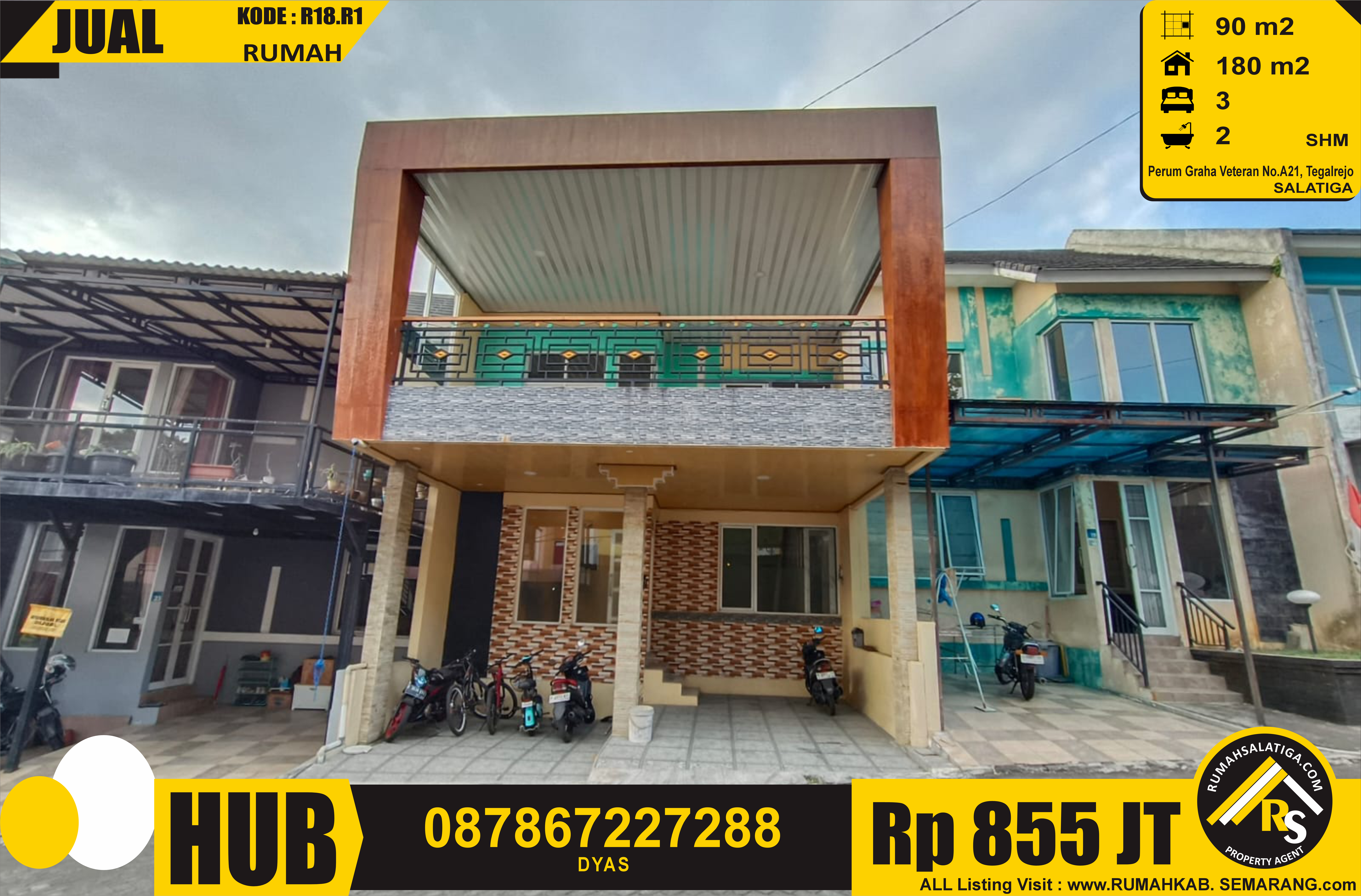 #1801 | 855JT | LT:264m2 LB:180m2 | Jual Rumah di Salatiga | Graha Veteran
