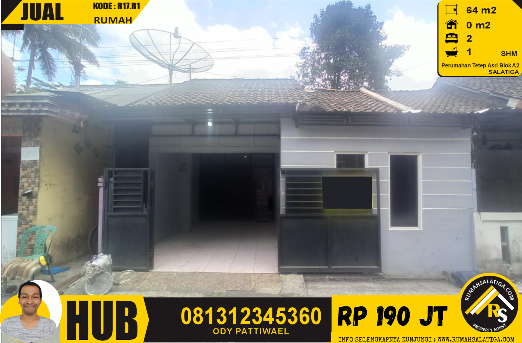 #1701 | 190JT | LT:64m2 LB:64m2 | Jual Rumah di Salatiga | Perumahan Tetep Asri