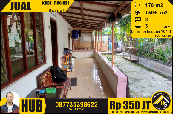#0821 | 350JT | LT:178m2 LB:150+m2 | Jual Rumah Murah Pusat Kota di Salatiga | Nanggulan