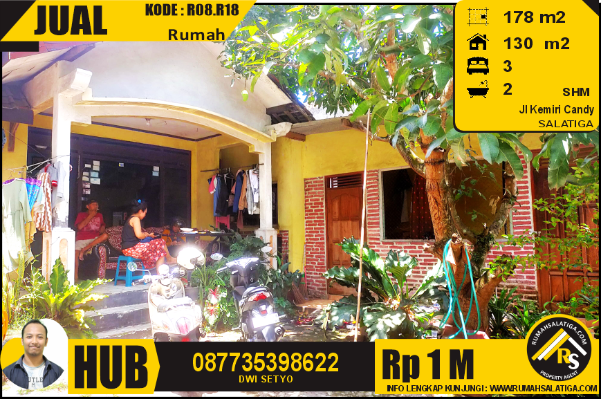#0818 | 1M | LT:178m2 LB:130m2 | Jual Rumah berikut Warung di Salatiga | Kemiri Candi