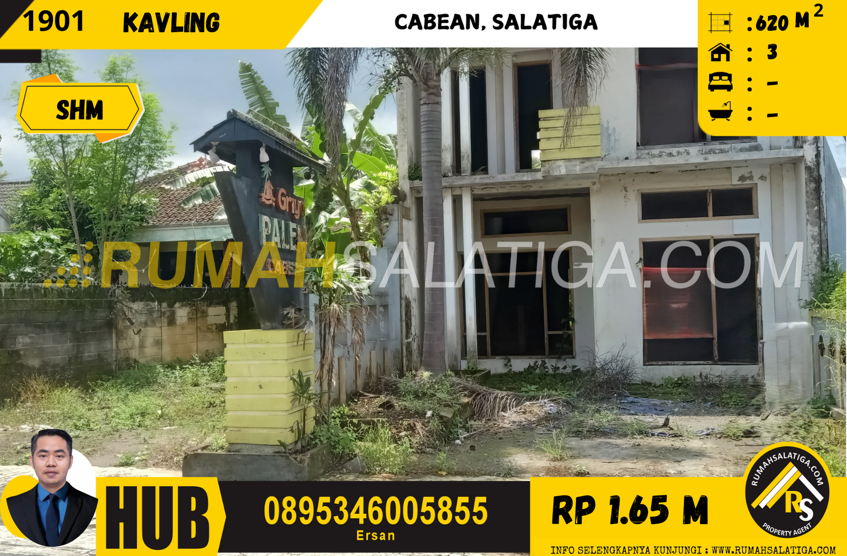 #1901 | 1.65M | LT:620m2 | Jual Kavling di Salatiga (ready 3 bangunan 2 lantai) | Cabean Salatiga