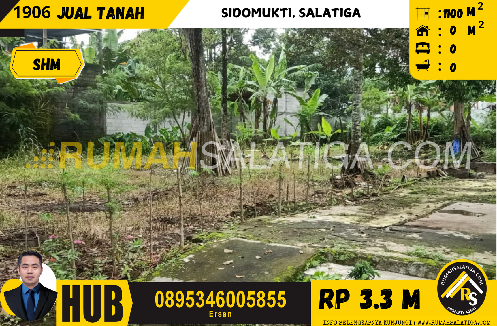 #1906 | 3.3M | LT:1100m2 | Jual Tanah di Salatiga | Sidomukti