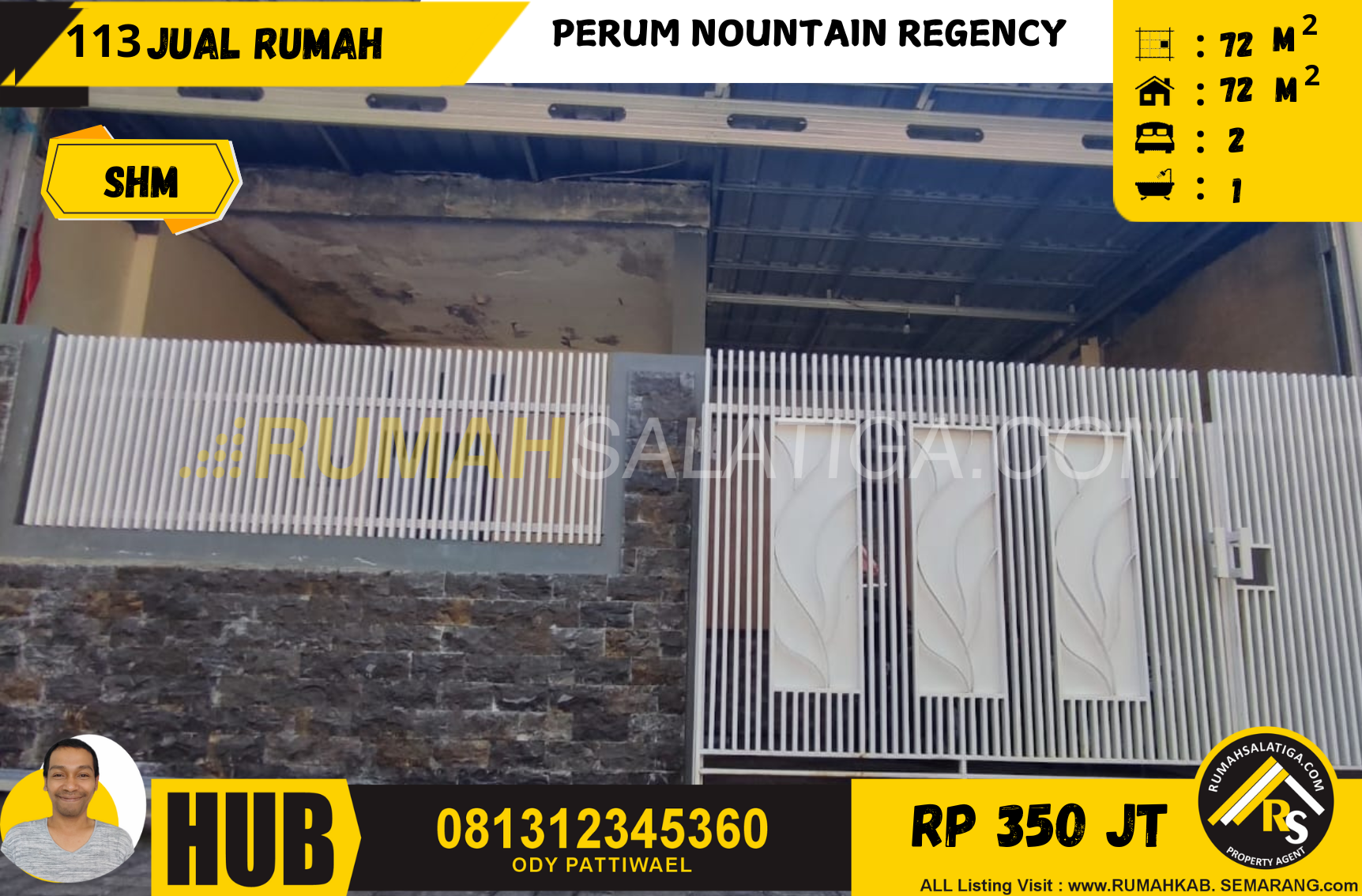 #113 | 350JT | LT:72 LB:72 | Jual Rumah di Salatiga |Perum Mountain Regency