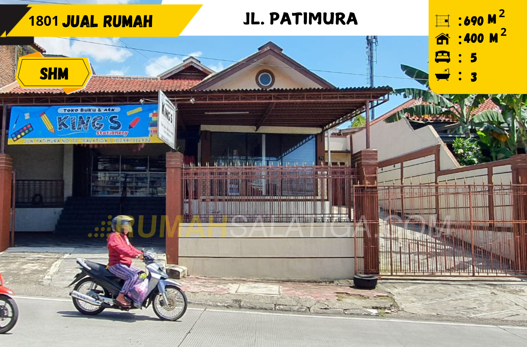 #1801 | 6,2M | LT:690 LB:400 | Jual Ruko di Salatiga |Jl. Patimura