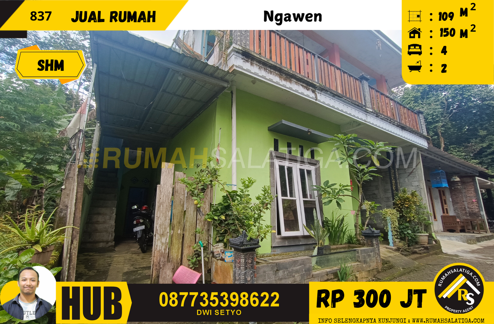 #837 | 300JT | LT109m2 | LB150 m2 | Jual Rumah di Salatiga | Ngawen I