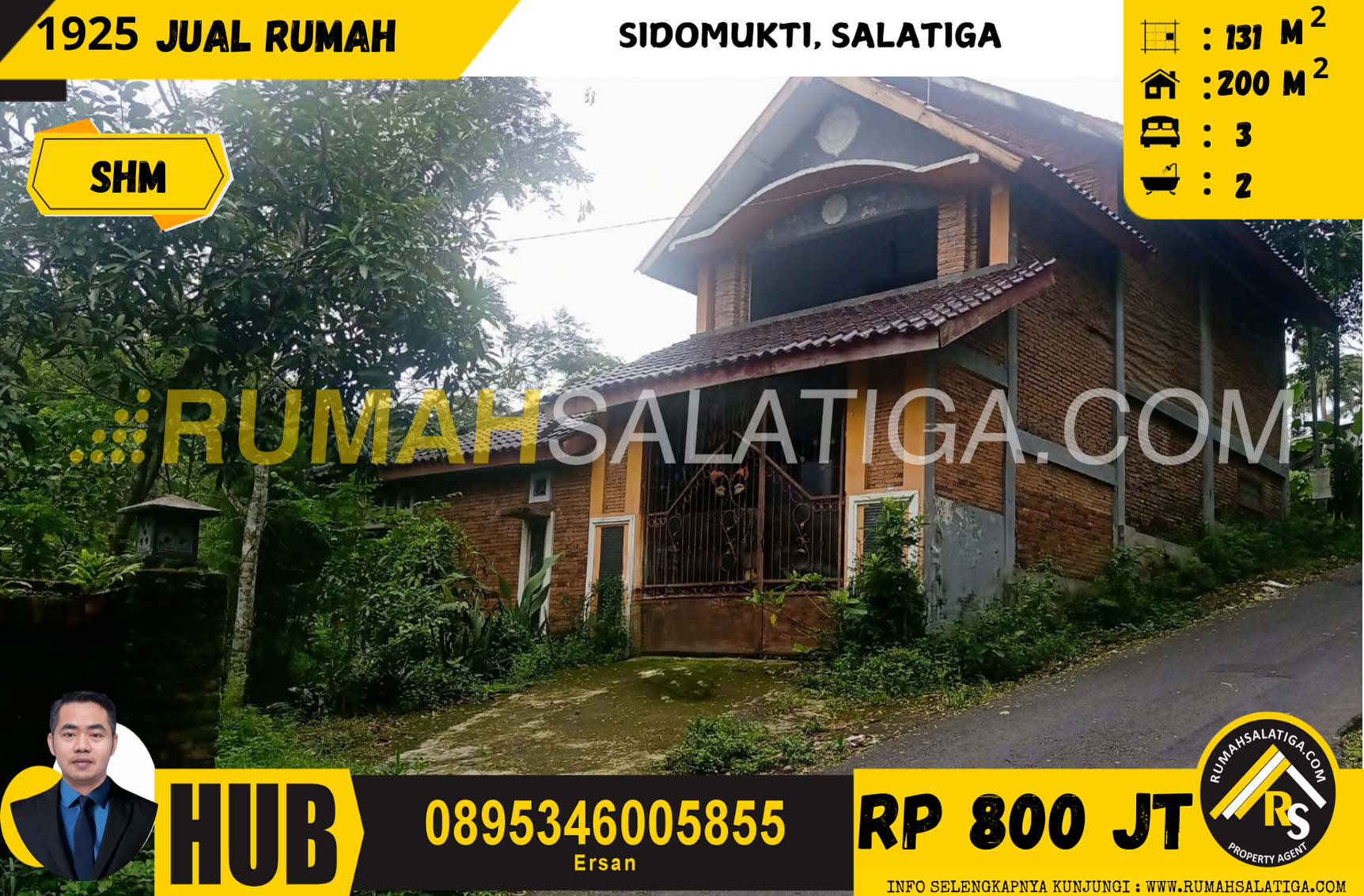 #1925 | 800JT | LT:131m2 LB:200m2 | Jual Rumah di Salatiga | Sidomukti