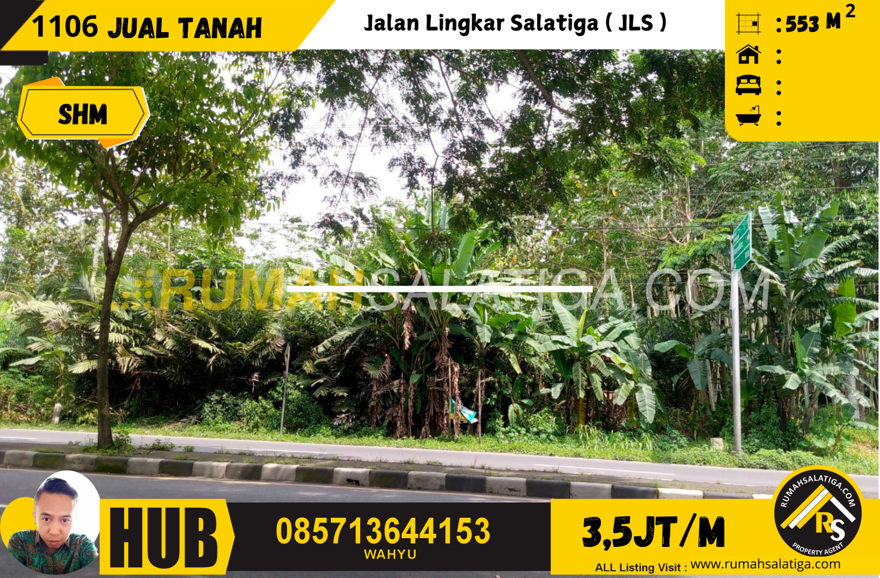 #1129 | 3,5jt/m | LT : 553 m2 | Jual Tanah di Salatiga | JLS