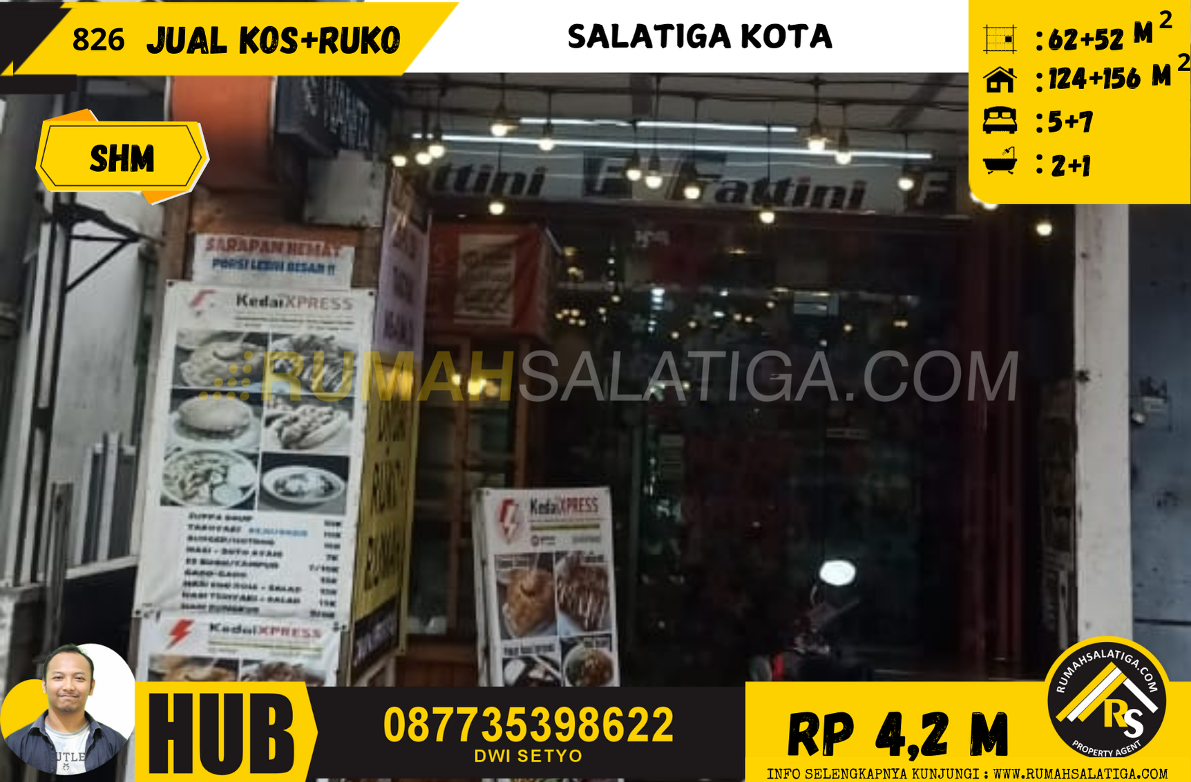 #826 | 4,2M | LT:62+52 LB:124+156 | Jual Rumah di Salatiga | Salatiga Kota