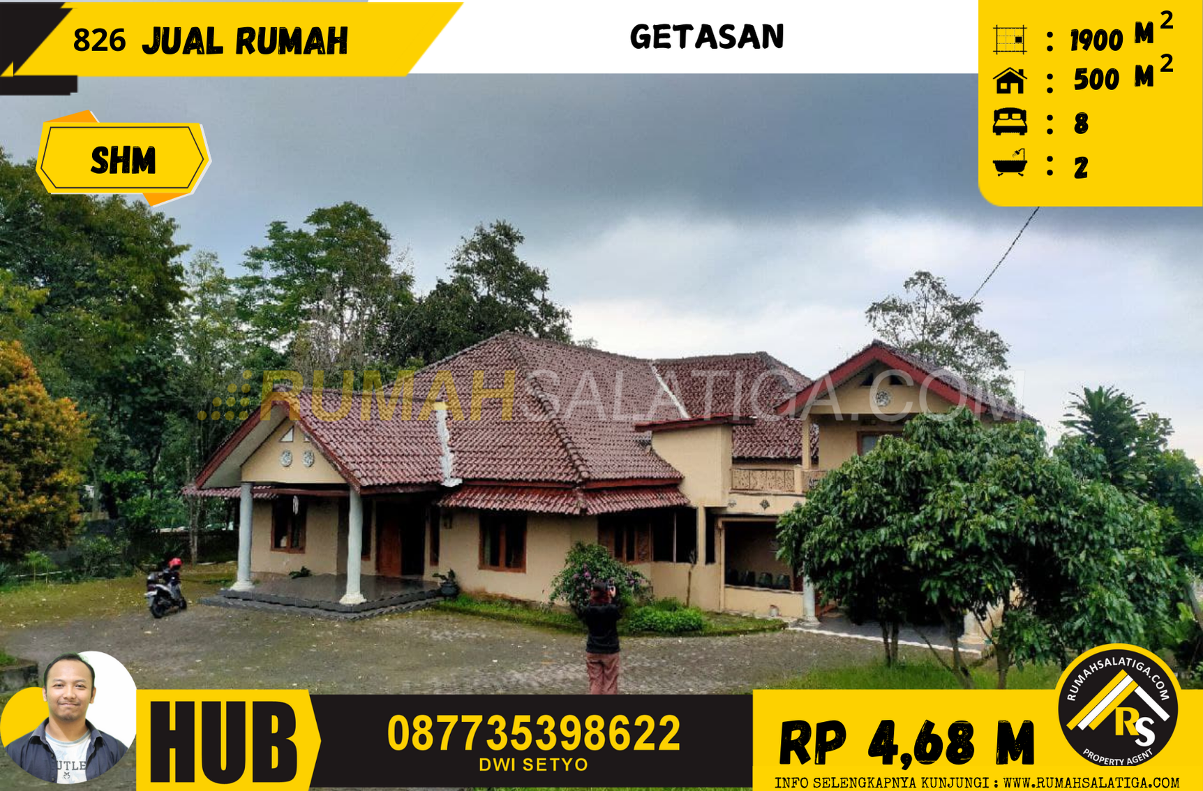 #825 | 4,68M | LT:1900 LB:500 | Jual Rumah di Salatiga | Getasan