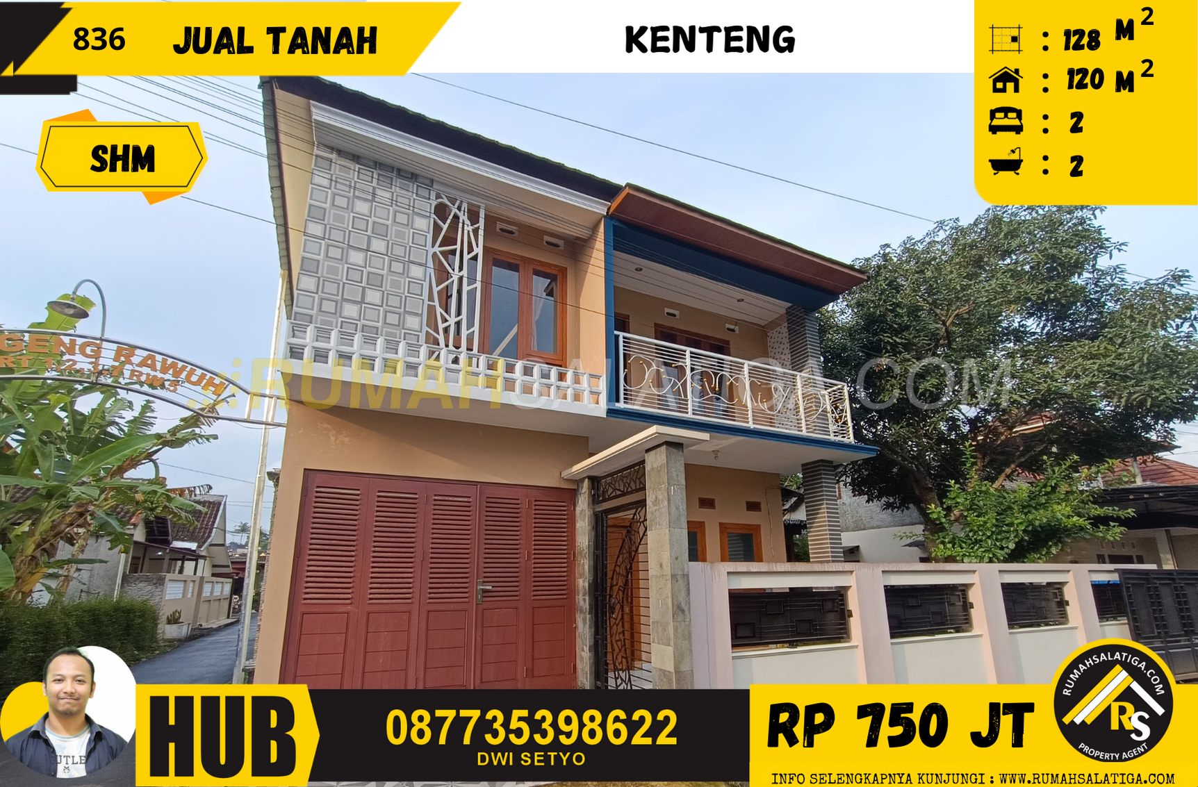 #836 | 750JT | LT128 LB:120 | Jual Rumah di Salatiga | Kenteng