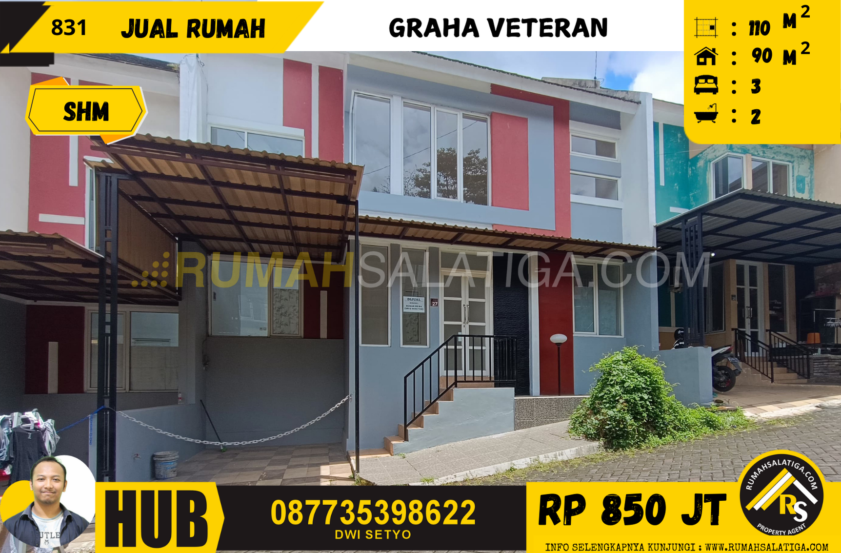 #831 | 850JT | LT110 LB:90 | Jual Rumah di Salatiga | Graha Veteran