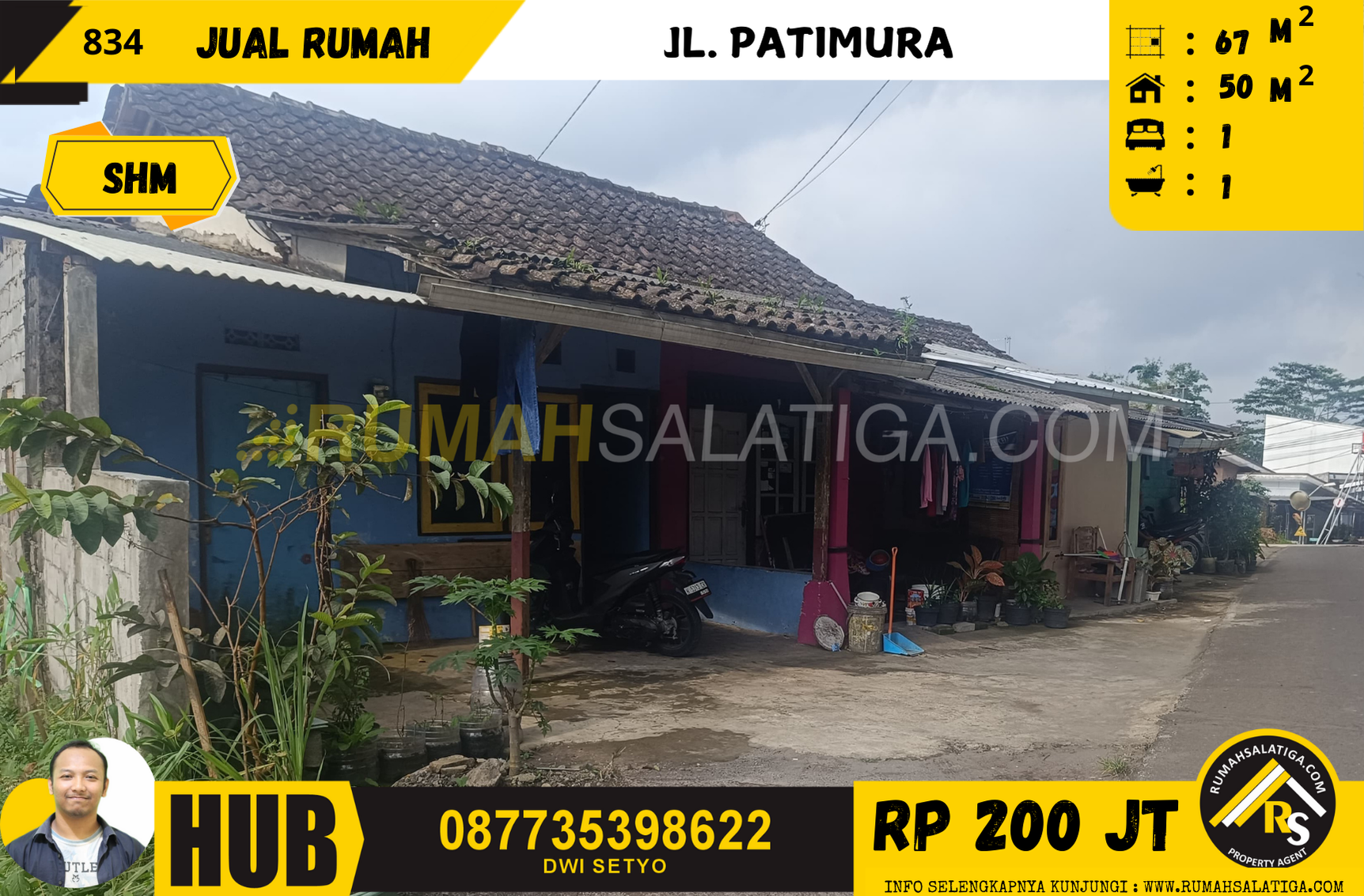 #834 | 200JT | LT67 LB:50 | Jual Rumah di Salatiga | Jl. Patimura