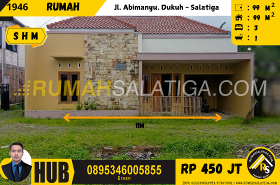 #1946 | 450JT | LT: 99m2 LB: 99m2 | Jual Rumah di Salatiga | Jl. Abimanyu, Dukuh
