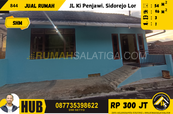 #844| 300 JT | LT: 54m2 LB: 96 m2 | Jual Rumah di Salatiga |JL Ki Penjawi