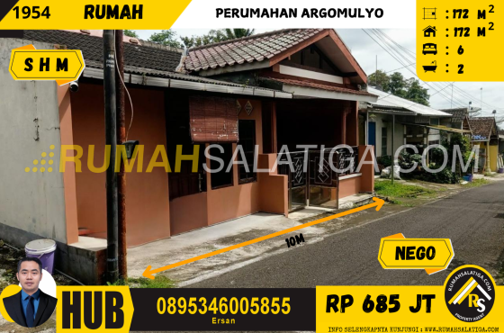 #1954 | 685jt | LT:172m2 LB:172m2 | Jual Rumah di Salatiga | Perumahan Argomulyo