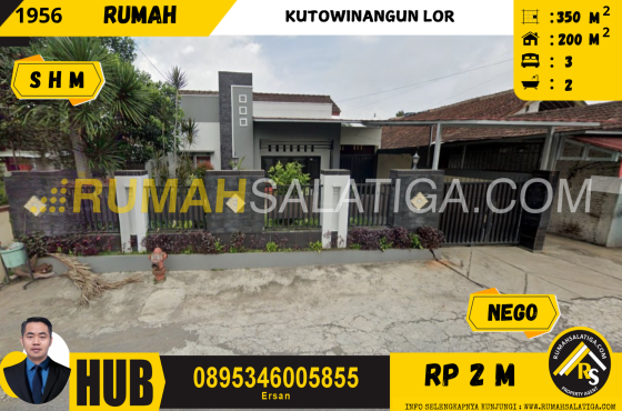 #1956 | 2M | LT: 350m2 LB: 200m2 | Jual Rumah di Salatiga | Kutowinangun Lor