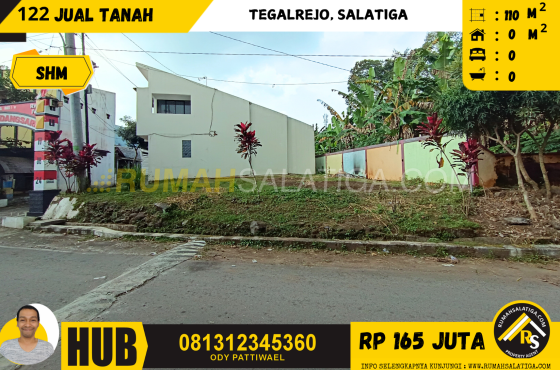 #122| LT : 110 M2 | 165 JT | Jual Tanah di Salatiga | Tegalrejo