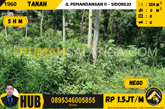 #1960 | 486JT | LT: 324m2 | Jual Tanah di Salatiga | Jl. Pemandangan II – Sidorejo