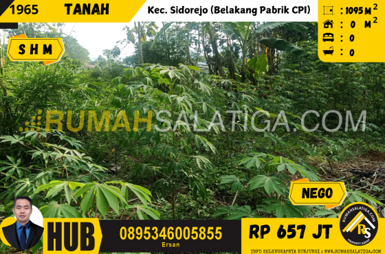 #1965 | 657jt | LT: 1095m2 | Jual Tanah di Salatiga | Sidorejo