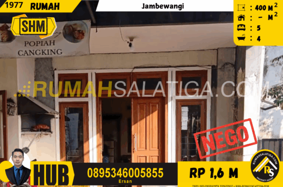 #1977 | 1,6M | LT: 400m2 | Jual Rumah di Salatiga | Jl.Jambewangi