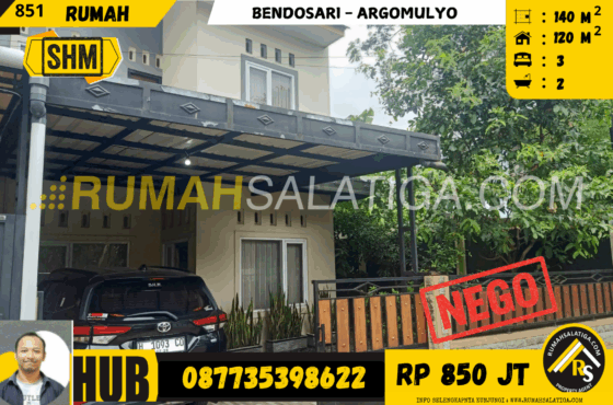 #851 | 850jt | LT: 140m2 LB: 120m2 | Jual Rumah di Salatiga | Bendosari – Argomulyo